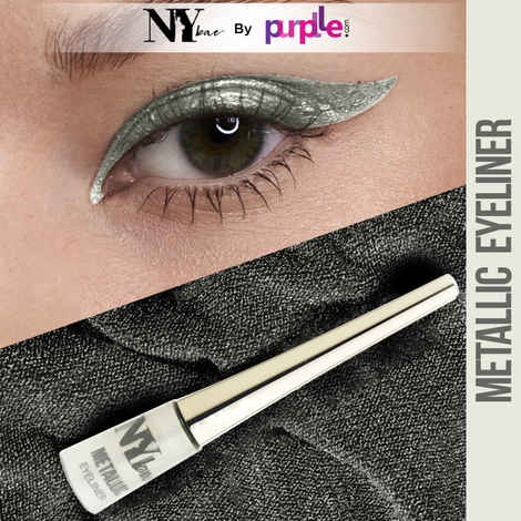 Buy NY Bae Metallic Eyeliner - Silver Soiree 01 (4.5 ml) | Metallic Glitter Finish | Super Pigmented | Quick Drying | Smudgeproof | Water Resistant - Purplle