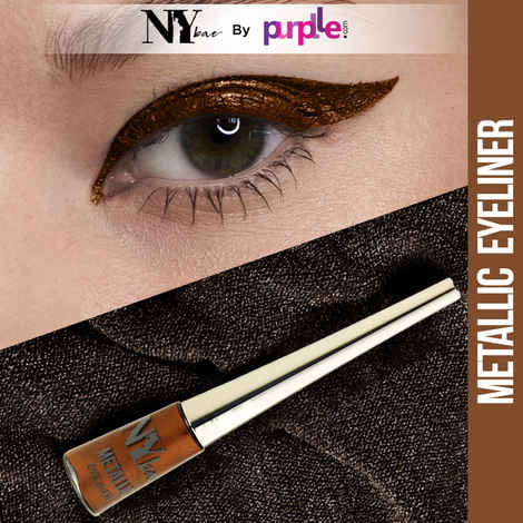 Buy NY Bae Metallic Eyeliner - Bronze Bash 02 (4.5 ml) | Metallic Glitter Finish | Super Pigmented | Quick Drying | Smudgeproof | Water Resistant - Purplle