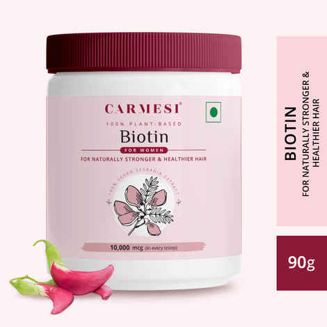 Buy Carmesi Carmesi 100% Plant-Based Biotin for Women | 10,000 mcg | For Naturally Stronger & Healthier Hair | 90 gm (15 Servings) | Vegan - Purplle
