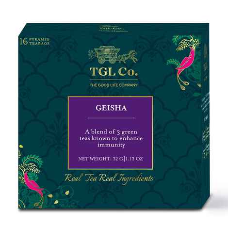 Buy TGL Geisha Green Tea, 16 Tea Bags with Green Sencha Tea, Green Bancha Tea, Green Kukicha Tea, Sesame - Purplle