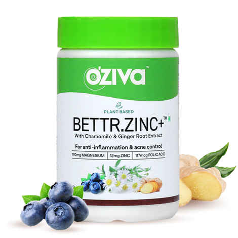 Buy OZiva Bettr.Zinc+, Plant-Based Zinc capsule with Magnesium & Ginger, for Immunity & Acne Control, 60 Capsules - Purplle