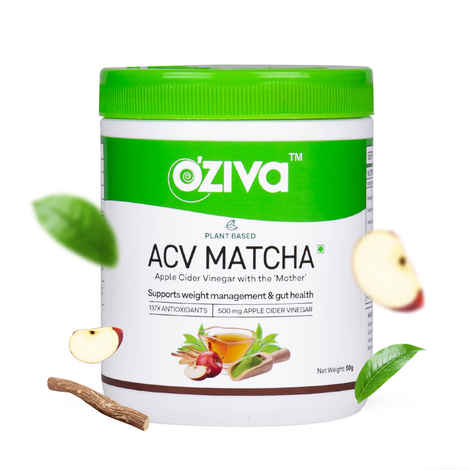 Buy OZiva Plant Based ACV Matcha (Apple Cider Vinegar with the Mother and Matcha Tea) for Weight Management, Metabolism & Gut Health - Purplle