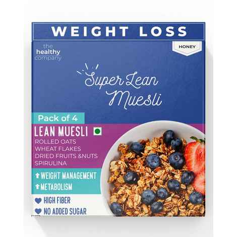The Healthy Company Super Lean Muesli - Muesli, Cinnamon, Spirulina (Box of 4)