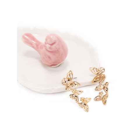 Buy Lilly & Sparkle Alloy Gold Toned Butterfly Shaped Drop Earrings For Women - Purplle