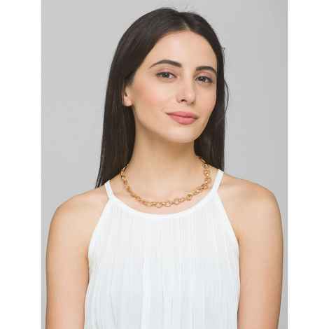 Buy Lilly & Sparkle Alloy Gold Toned Round Chunky Chain Choker Necklace For Women - Purplle