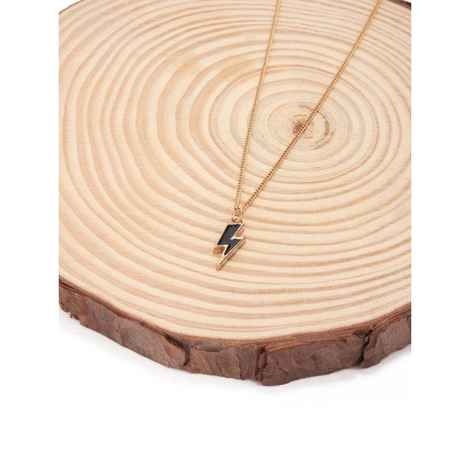 Buy Lilly & Sparkle Alloy Gold Toned Lightning Bolt Pendant Necklace For Women - Purplle