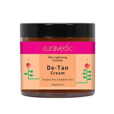 Buy AURAVEDIC Detan Cream Skin Lightening Formula 100 Gms .Tan Removal Cream with Turmeric Licorice Papaya for Sun Tan Removal, Dark Spots/Skin Whitening/Skin Brightening De Tan for Men/Women - Purplle