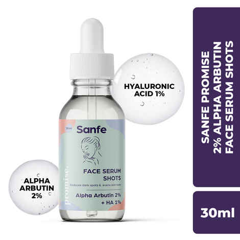 Buy Sanfe.Beauty Promise 2% Alpha Arbutin For Face Serum Shots For Pigmentation & Serum Dark Spots Removal, 30ml By Sanfe (Multicolor) Alpha Arbutin Serum | Serum for Pigmentation | Alpha Arbutin Serum for Dark Spots | Face serum For Pigmentation - Purplle