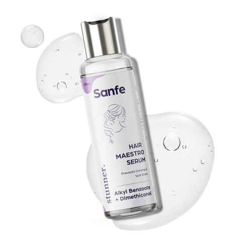 Buy Sanfe Stunner Dimethiconol Hair Maestro Serum For Frizz Control | For All Hair Types, 100ml | Smoothes Rough Hair with Dimethiconol | Gives Shiny Hair - Purplle