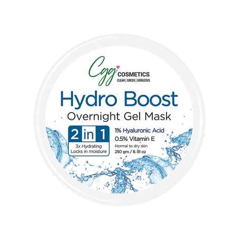 CGG Cosmetics Hydro Boost Overnight Gel Mask with Hyaluronic Acid-3X Hydration & Glowing Skin-All Skin Types (250 g)