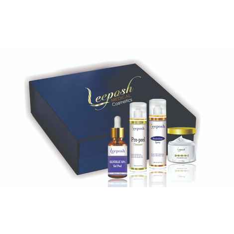 Leeposh Glcycolic Acid Peel 50% Kit+ Hyaluronic Acid Skin Repair Cream + Post Peel Neutralizer Spray + Pre Peel AHA Cleanser