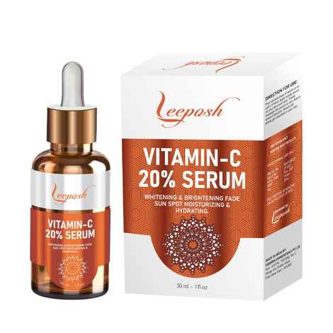 Cosderma Leeposh Vitamin C Serum 20% with Hyaluronic Acid Skin Lightening Antiageing Brightening Serum