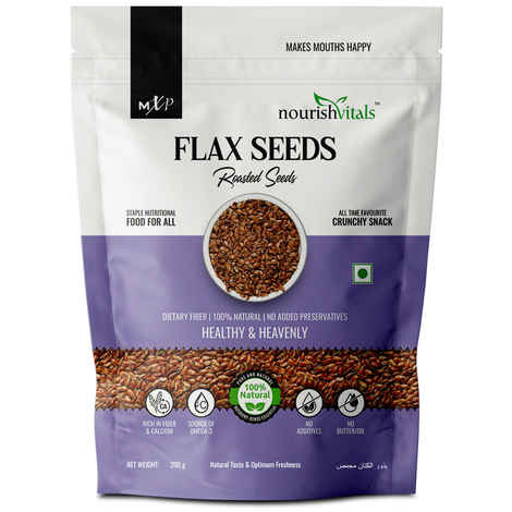 Buy Nourishvitals Flax Roasted Seeds, 200g - 100% Natural & Premium Quality, No Added Preservatives, Rich in Fiber and Calcium, Source of Omega 3 - Purplle