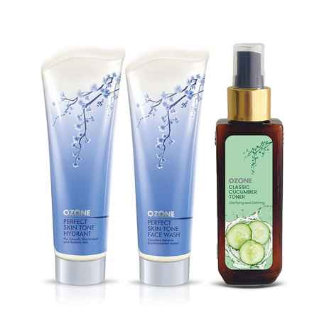 Ozone Perfect Skin Tone Face Care Combo (Perfect Skin Tone Face Wash, Hydrant with Cucumber Toner)
