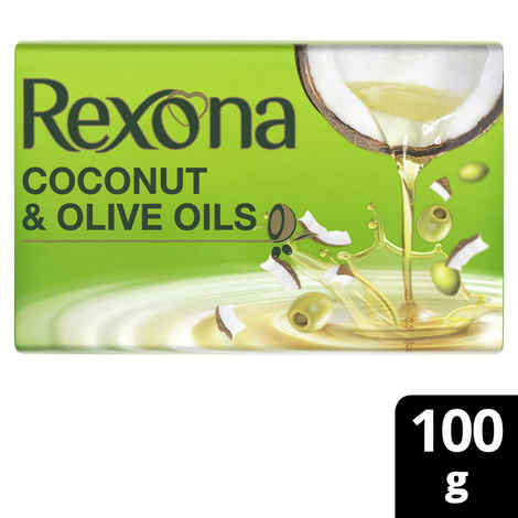 Buy Rexona Coconut and Olive Oil Soap For Silky Smooth Skin, 100 g - Purplle