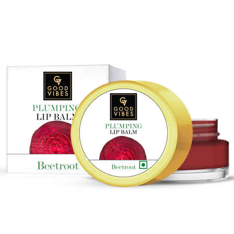 Buy Good Vibes Beetroot Plumping Lip Balm | Moisturizing, Hydrating | With Sweet Almond Oil & Olive Oil (8 g) - Purplle