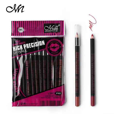 Buy MeNow Super Matte High Precision Pack of 12 Lip Pencils - Purplle