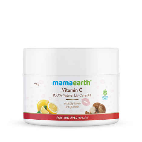 Buy Mamaearth Vitamin C 100% Natural Lip Care Kit With Lip Scrub & Lip Mask For Pink and Plump Lips (90 g) - Purplle