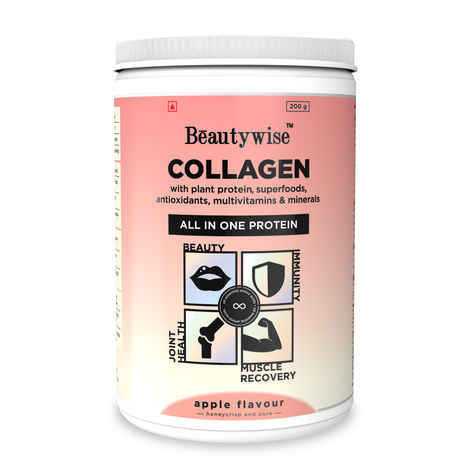 Buy Beautywise all in one collagen proteins ( apple flavour) for beauty, muscle recovery, joint health and immunity with plant proteins, biotin, glucosamine and anti-oxidants - Purplle