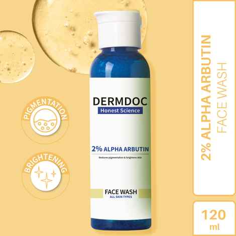 Buy DermDoc Skin Glowing Face Wash with Alpha Arbutin | For all Skin Types | Brightening, Gentle, Paraben Free, Sulphate Free, Cruelty Free | 120 ml - Purplle