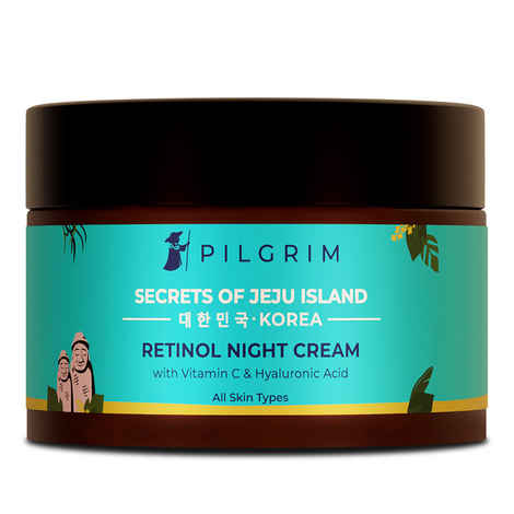 Buy Pilgrim Retinol Anti-Ageing Night Repair Cream with Vitamin C & Hyaluronic Acid, 50g - Purplle