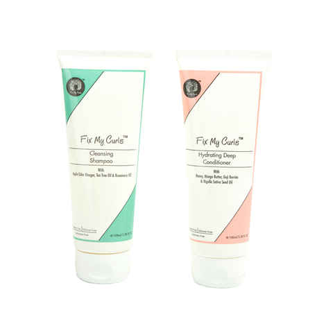 Buy Fix My Curls Cleansing Shampoo with Hydrating Deep Conditioner for Curly and Wavy Hair 100 gm Each - Purplle