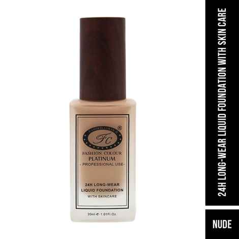 Buy FASHION COLOUR 24HR LONGWEAR LIQUID FOUNDATION WITH SKIN CARE - NUDE - Purplle