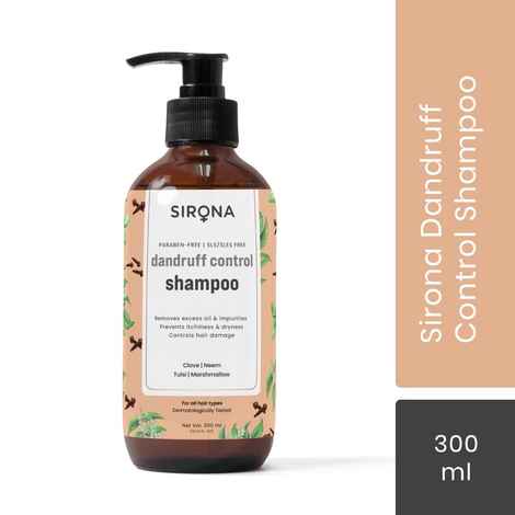 Buy Sirona Marshmallow & Clove Anti Dandruff Shampoo with Neem & Tulsi for Men & Women (300 ml) Paraben Free & SLS Free | Dermatologically Tested - Purplle
