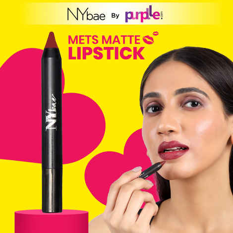 Buy NY Bae Mets Matte Lip Crayon - Worthwine 44 (2.8 g) | Creamy Matte Finish |  Moisturizing | SPF Protection - Purplle