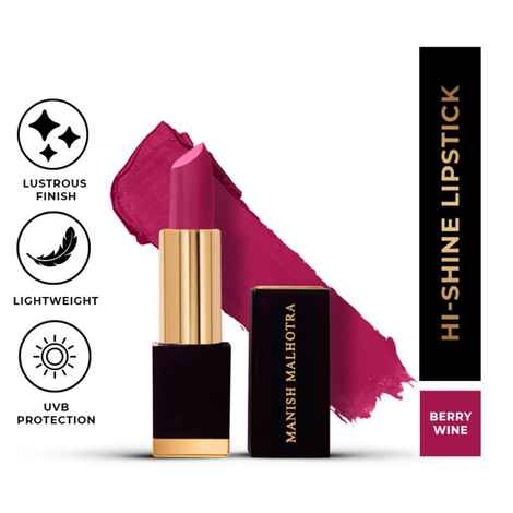 Buy Manish Malhotra Beauty By MyGlamm Hi-Shine Lipstick-Berry Wine-4gm - Purplle