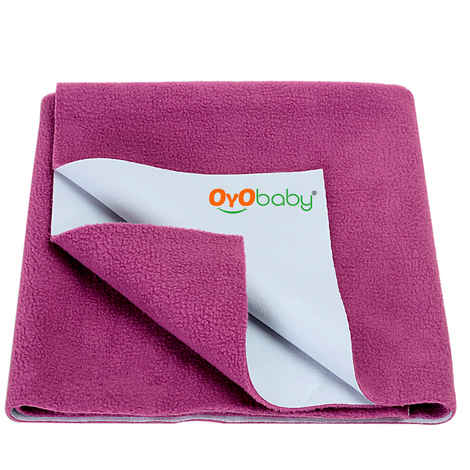 Buy OYO Baby Waterproof Bed Protector Baby Dry Sheet, Large, Rani Pink (140 cm x 100 cm) - Large - Purplle