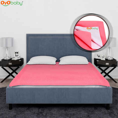 Buy OYO Baby Waterproof Rubber Sheet Double Bed Size (260cm X 200cm, Salmon Rose) - Purplle