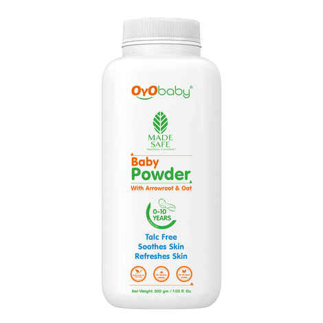 Buy Oyo Baby Talc-Free Natural Baby Powder with Arrowroot & Oat | 100% Natural | No Parabens , No Alcohol| with Vetiver & Olive extracts - 200gm - Purplle