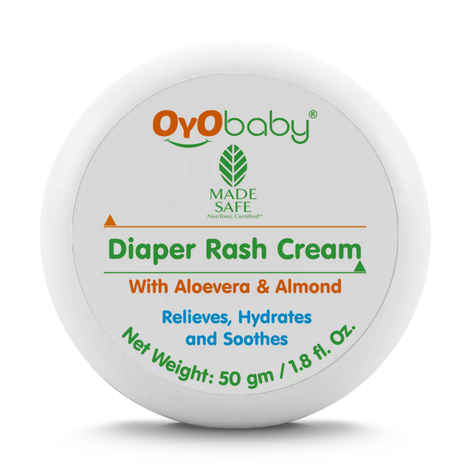 Buy Oyo Baby Diaper Rash Cream | Treats and Prevents Diaper Rash| Best for sensitive skin & Redness | with Aloe Vera & Almond Extracts (50 gm) - Purplle