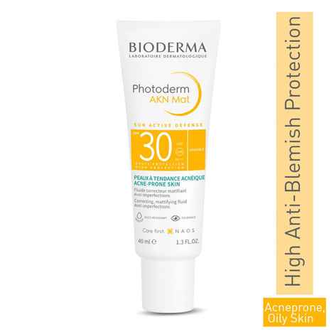 Buy Bioderma Photoderm AKN Mat Sunscreen SPF 30 For Acne, Oil And Combination Skin, 40ml - Purplle