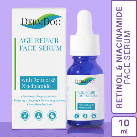 Buy DermDoc Age Repair Face Serum with Retinol & Niacinamide (10 ml) | retinol serum | face serum for all skin type | anti aging serum | night face serum | anti ageing face serum - Purplle