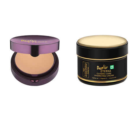 Buy Dazller Eterna Sheer Glow Compact Powder 12g + Classic Care Hydrating Cream (50g + 5g) | Satin finish | SPF 15 PA++ | Cocoa SC - Purplle