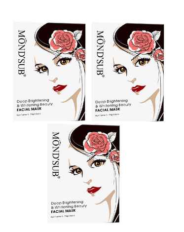 Buy MOND'SUB Deep Brightening and Whitening Face Sheet Mask - Pack of 3 - Purplle