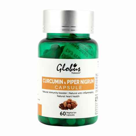 Buy Globus Naturals Curcumin with Piper Nigrum Veg Capsules|Immunity Boosters| Strong Antioxidant |Anti-Aging| Antidipressant|Improves Heart Health| Anti-inflammatory  (60 Capsules) - Purplle