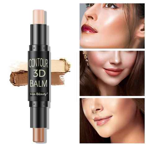 Buy Kiss Beauty Contour and Highlighting 3D Balm Duo Stick - Purplle