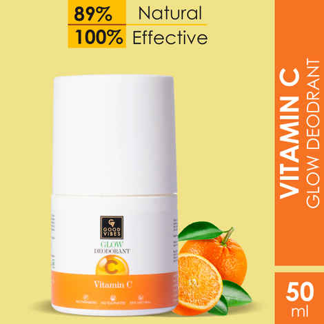 Buy Good Vibes Vitamin C Glow Deo Roll On | With Orange & Kakadu Plum | No Parabens, No Sulphates No Silicones, No Pthalate, No Alcohol (50 ml) - Purplle