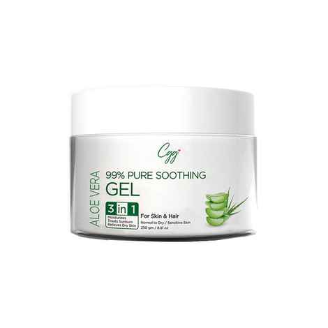 Buy CGG Cosmetics Aloe Vera 99% Pure Soothing Gel- For Skin & Hair| 3-In-1 Moisturizes Hair, Treats Sunburn, Relives Dry Skin Vegan & Fragrance Free - 250gm - Purplle