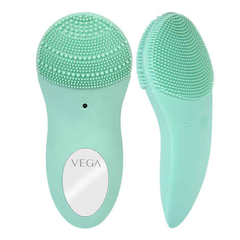 VEGA 3 In 1 Facial Cleanser & Massager With Sonic Vibration Technique For Cleansing, Exfoliation & Massaging, 120 Mins Runtime, 10 Adjustable Vibration Speed Settings & IPX 6 Washable, (VHFC-02)