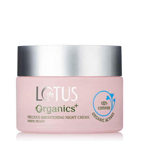 Buy Lotus Organics+ Precious Brightening Night Cream | For Dark Spots, Blemishes & Pigmentation | Night Moisturiser | 50g - Purplle