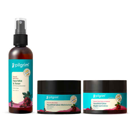 Buy Pilgrim Red Vine CTM Skincare Kit, Combo of 3– Face Wash 100 ml + Face Mist & Toner 100 ml + Face Cream SPF 30 50 gm | Cleansing, Toning & Moisturizing | For Glowing Skin | Anti-Ageing | For Men & Women - Purplle