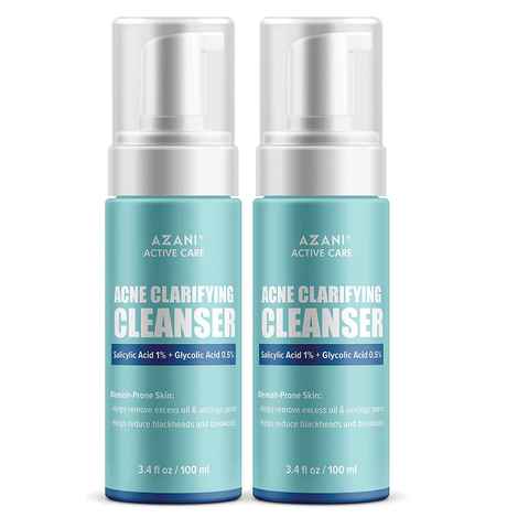 Buy Azani Active Care 1% Salicylic Acid Face Wash | Acne Clarifying Cleanser with 1% Salicylic Acid & 0.5% Glycolic Acid For Acne & Oily Skin - Women & Men, 200 ml - Purplle