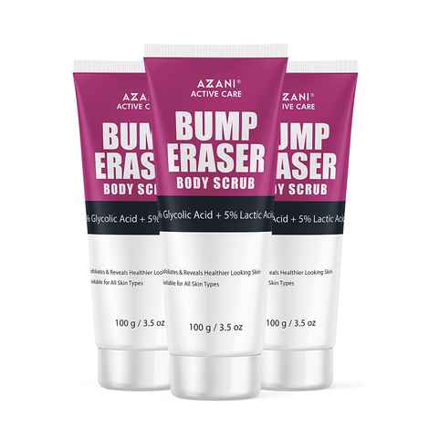 Buy Azani Bump Eraser Body Scrub, 5% Glycolic Acid + 5% Lactic Acid| Exfoliator to Remove Body Acne, Dead & Uneven Skin, Ingrown Hair, Razor Bumps & Rough Patches | Knees, Arms & Neck| 300g - Purplle