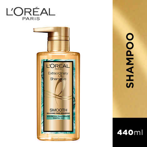 Buy L'Oreal Paris Extraordinary Oil Smooth Shampoo (Paraben & Silicone Free) 440ml | Nourishing Shampoo for Smooth & Straight Frizz-Free hair | With Precious Essential Oils - Purplle