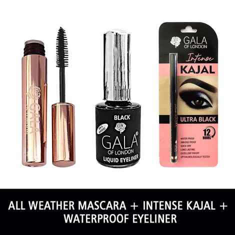 Buy Gala of London Get It All Smokey! - Combo of Last Intense All weather Mascara, Intense Kajal & Waterproof Eyeliner - Purplle