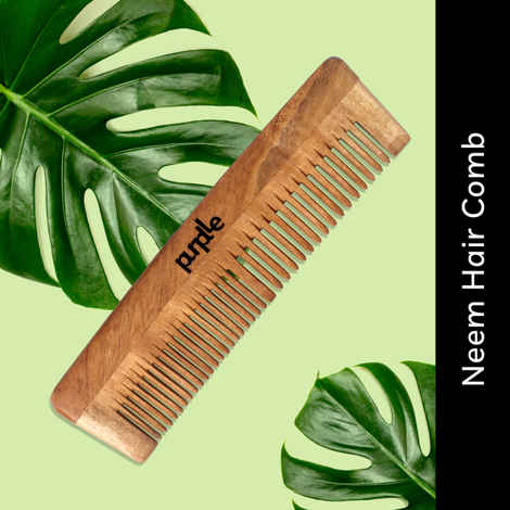Buy Purplle Natural Tress - Free Wooden Comb - Big | Organic Neem Wood - Purplle